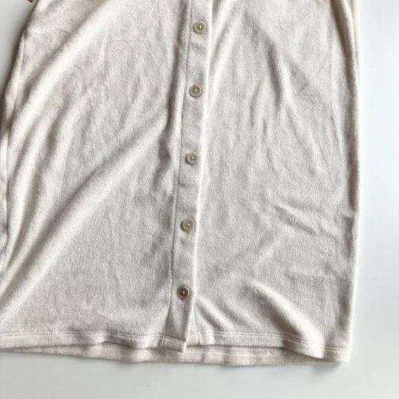NWT Aritzia WILFRED FREE Pool Birch Cotton Terry Button Up Mini Dress, Size M - Picture 3 of 6